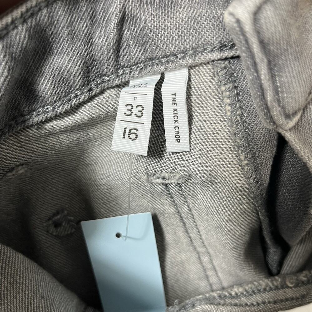 NWT Ann Taylor Loft The Kick Crop High Rise Curvy Fit Women's Size 33/16 P Gray - Picture 10 of 10
